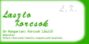 laszlo korcsok business card