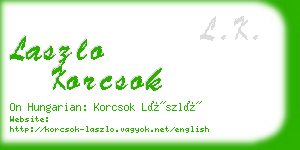 laszlo korcsok business card